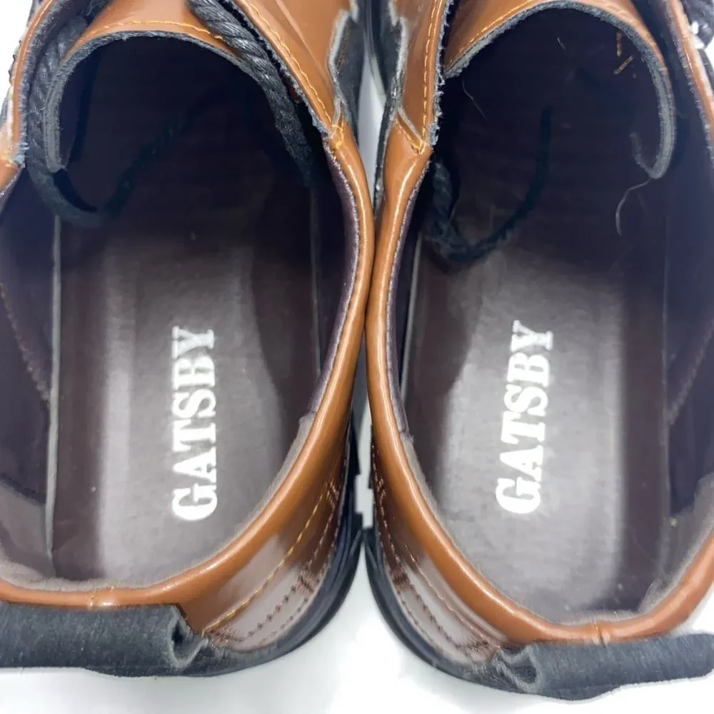 GATSBY Men’s Sz 15 AA Black Suede Brown Leather Oxford Orthopedic Loafer Shoes